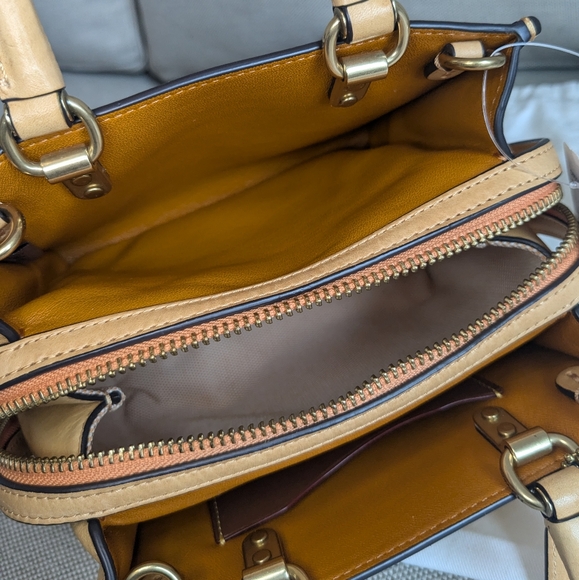 NWT Coach Rogue 17 in Original Natural Leather Carrot Brass Crossbody - Picture 8 of 12